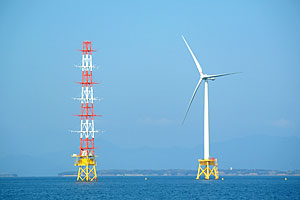 北九州市沖の洋上風力発電（国立研究開発法人新エネルギー・産業技術総合開発機構サイトより：編集部）
